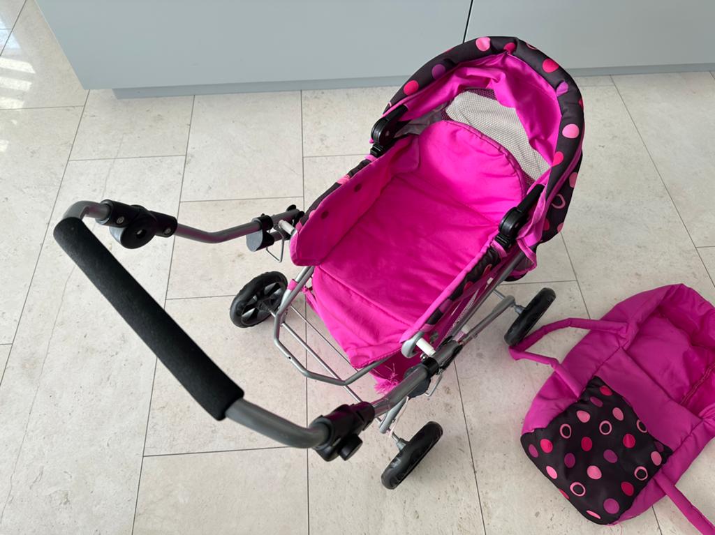 Poppenwagen met draagzak, Kinderen en Baby's, Speelgoed | Poppen, Ophalen, Zo goed als nieuw, Babypop