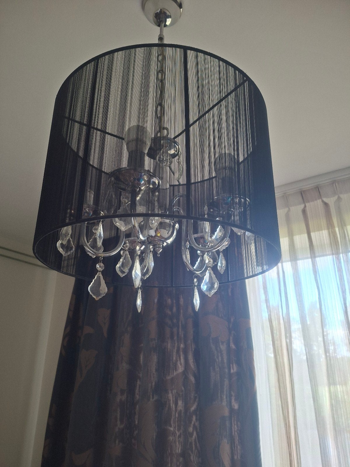 Set van 3 moderne zwarte mesh lampen. Plafondlamp, Huis en Inrichting, Zwart, Textiel, Ophalen of Verzenden, Zo goed als nieuw