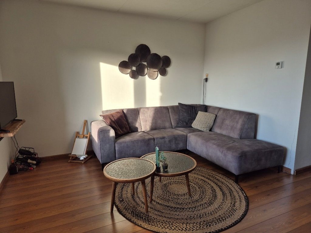 Hoekbank Tessa - Groen - 245x205 cm, Huis en Inrichting, Ophalen, Gebruikt, Hoekbank, Driepersoons