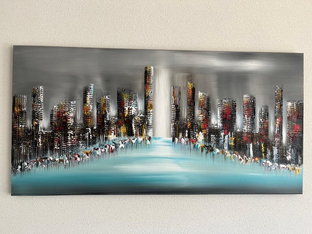Schilderij van Gena Genadyj, Ophalen of Verzenden, Handgeschilderd, Stadsgezicht