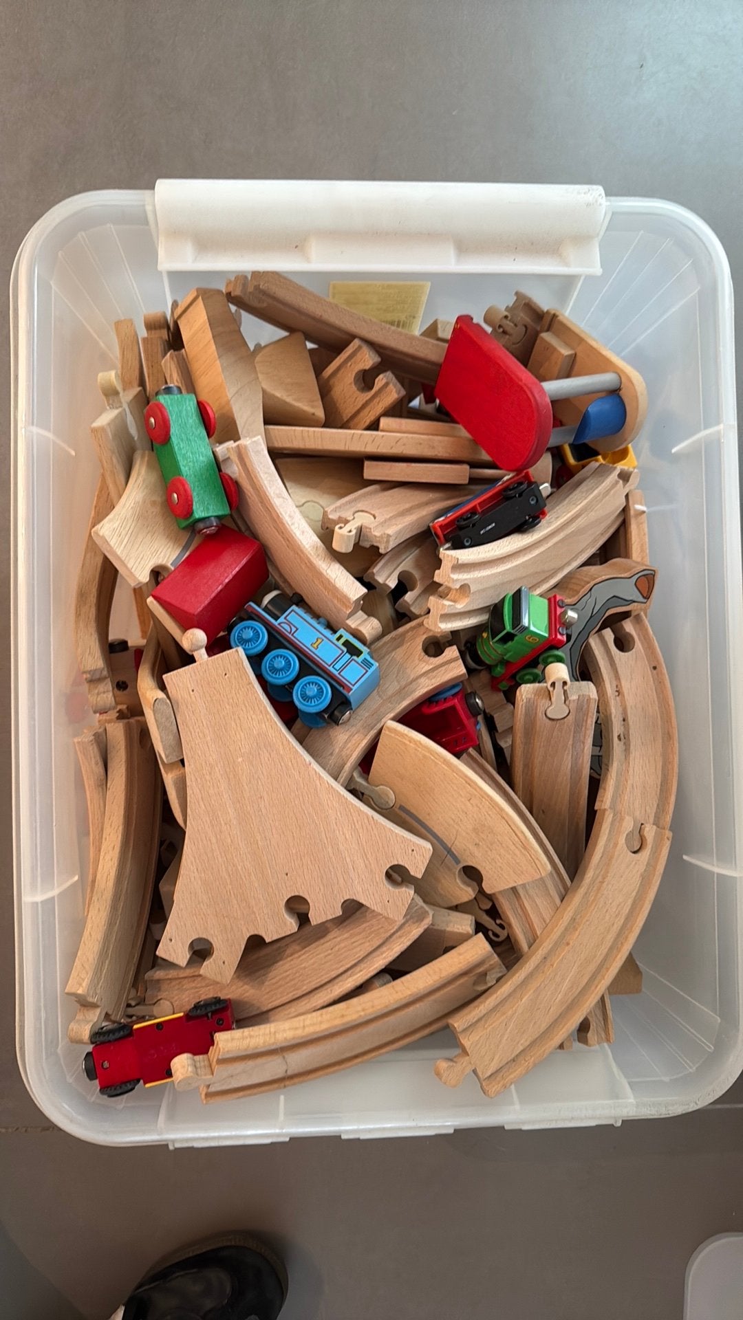 Houten treinbaan met wagonnetjes, Ophalen, Gebruikt