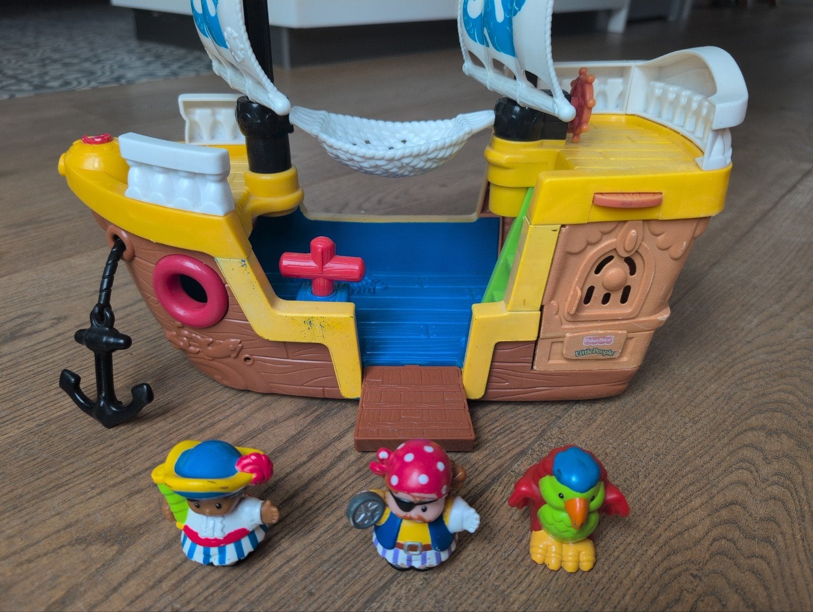Fisher-Price Little People Piratenschip J4419 met figuren, Ophalen of Verzenden, Gebruikt, Speelset