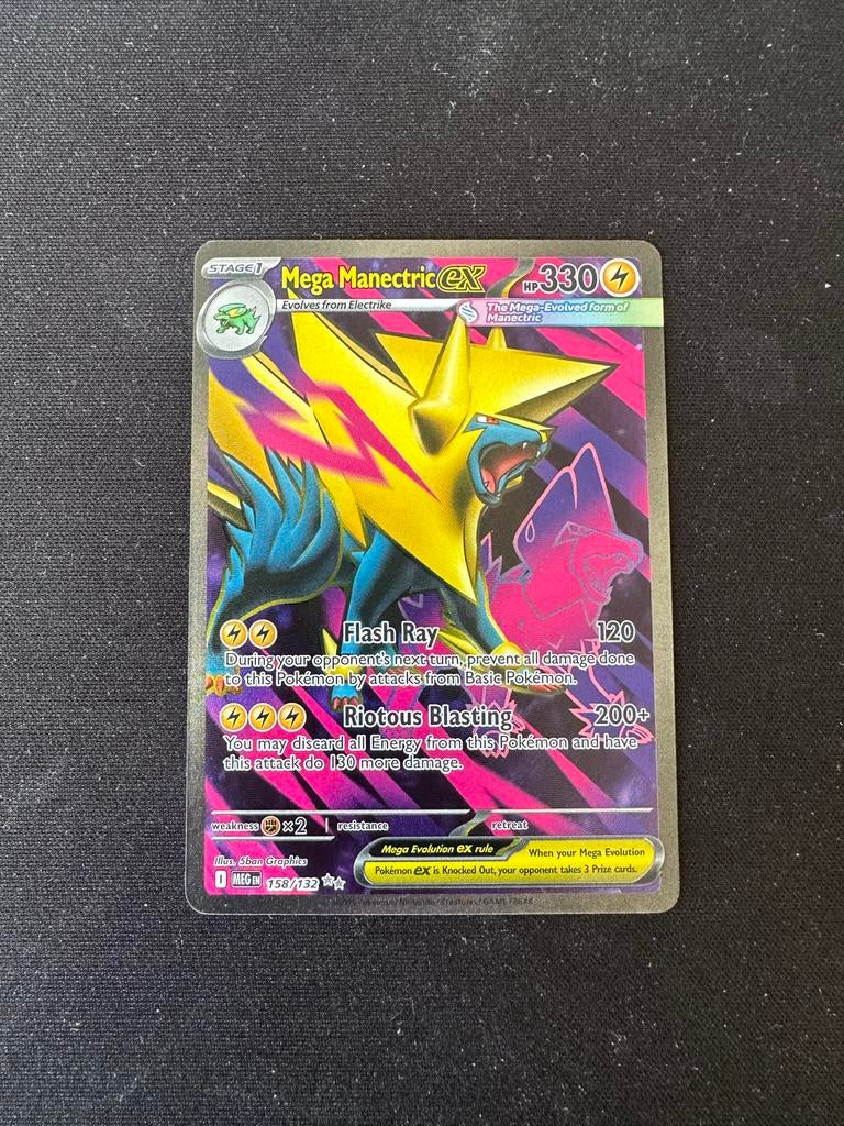 Mega Manectric EX 158/132 Mega Evolution Pokémon Kaart NM, Ophalen of Verzenden, Zo goed als nieuw, Losse kaart