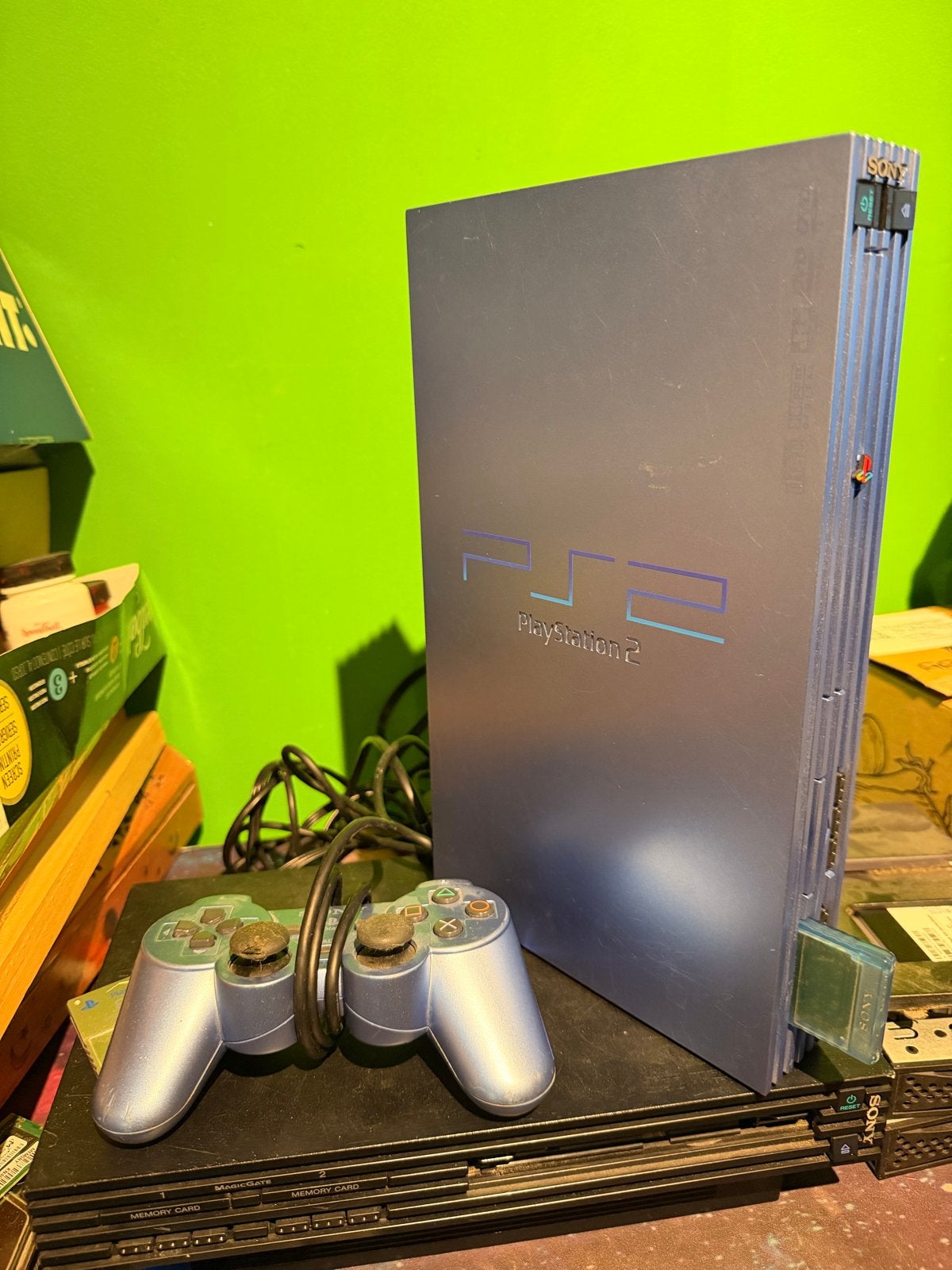 Aqua PlayStation 2 (PS2) - Model SCPH-50004, Gebruikt, Blauw, Phat, Ophalen of Verzenden