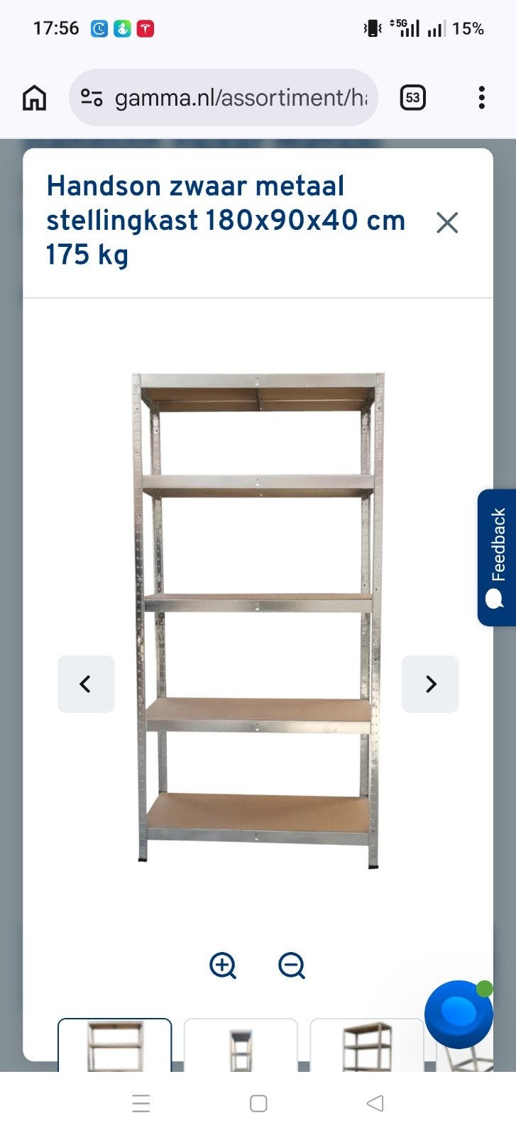 24x Gamma Handson zware metalen stellingkasten 180x90x40 cm, Huis en Inrichting, Ophalen, Gebruikt