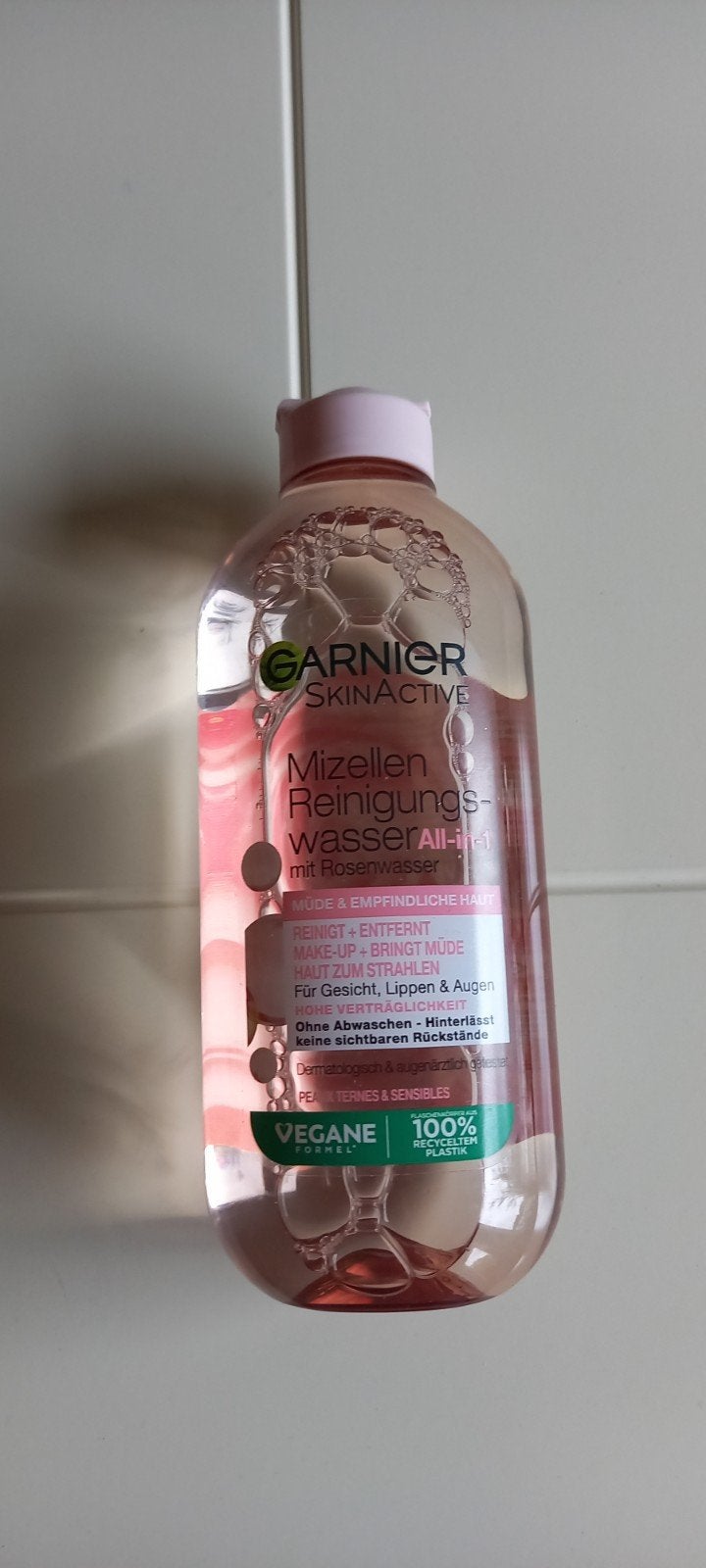 Garnier SkinActive Micellair Reinigingswater Rozenwater, Ophalen of Verzenden, Zo goed als nieuw, Gehele gezicht, Reiniging
