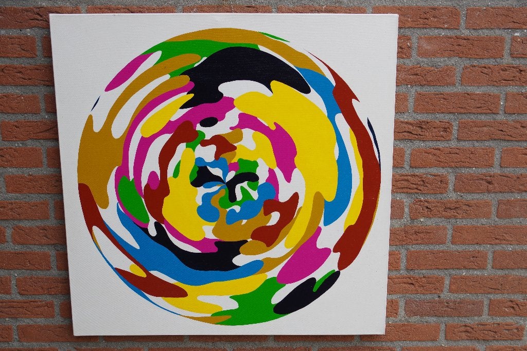 Groot modern schilderij, Ophalen, Textiel, Olieverf, Overig onderwerp
