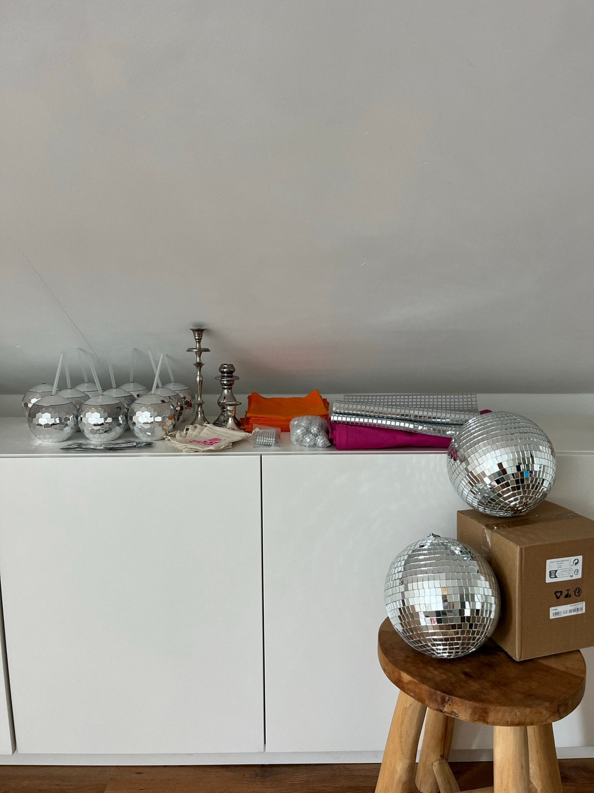 Disco Tafeldecoratie Set - Compleet voor Feestjes!, Ophalen, Gebruikt, Meerkleurig, Overige materialen
