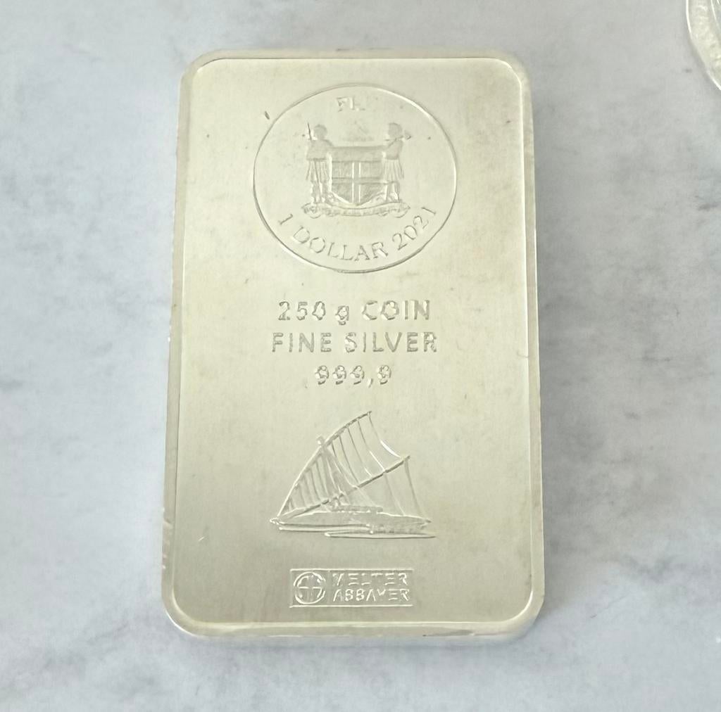 250 gram zilver FIJI - Argor/Hereaus 999 zilver, Postzegels en Munten, Edelmetalen en Baren, Ophalen of Verzenden, Zilver