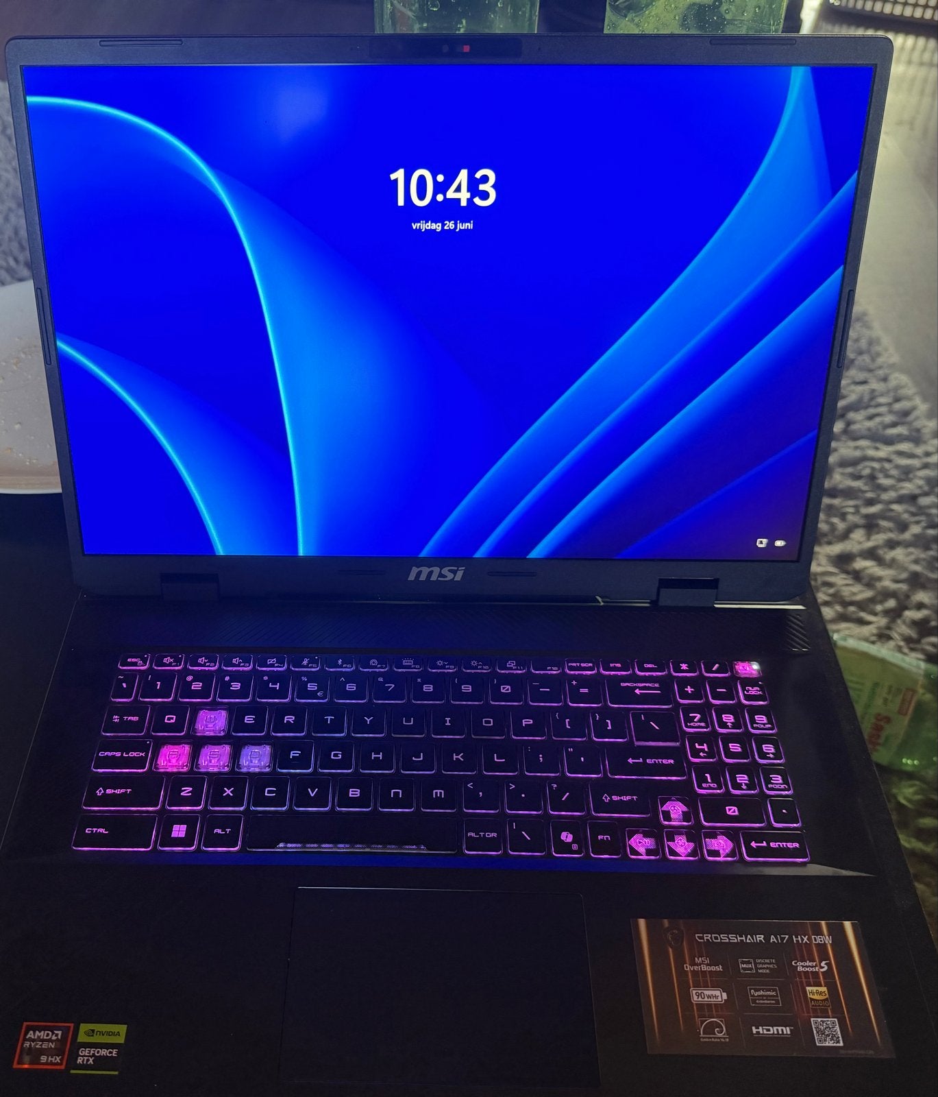 MSI Crosshair A17 HX D8V Gaming Laptop, Computers en Software, Windows Laptops, Met videokaart, Qwerty, Ophalen of Verzenden, Zo goed als nieuw