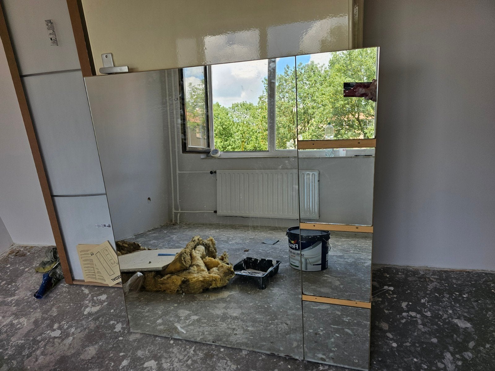 Oude badkamer spiegel., Ophalen, Rechthoekig