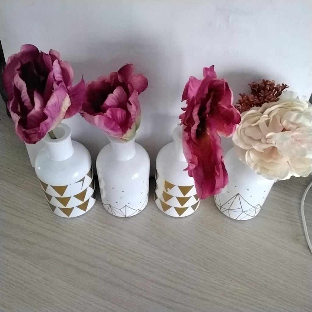 4 vaasjes, Huis en Inrichting, Woonaccessoires | Vazen, Gebruikt, Overige kleuren, Ophalen of Verzenden, Glas