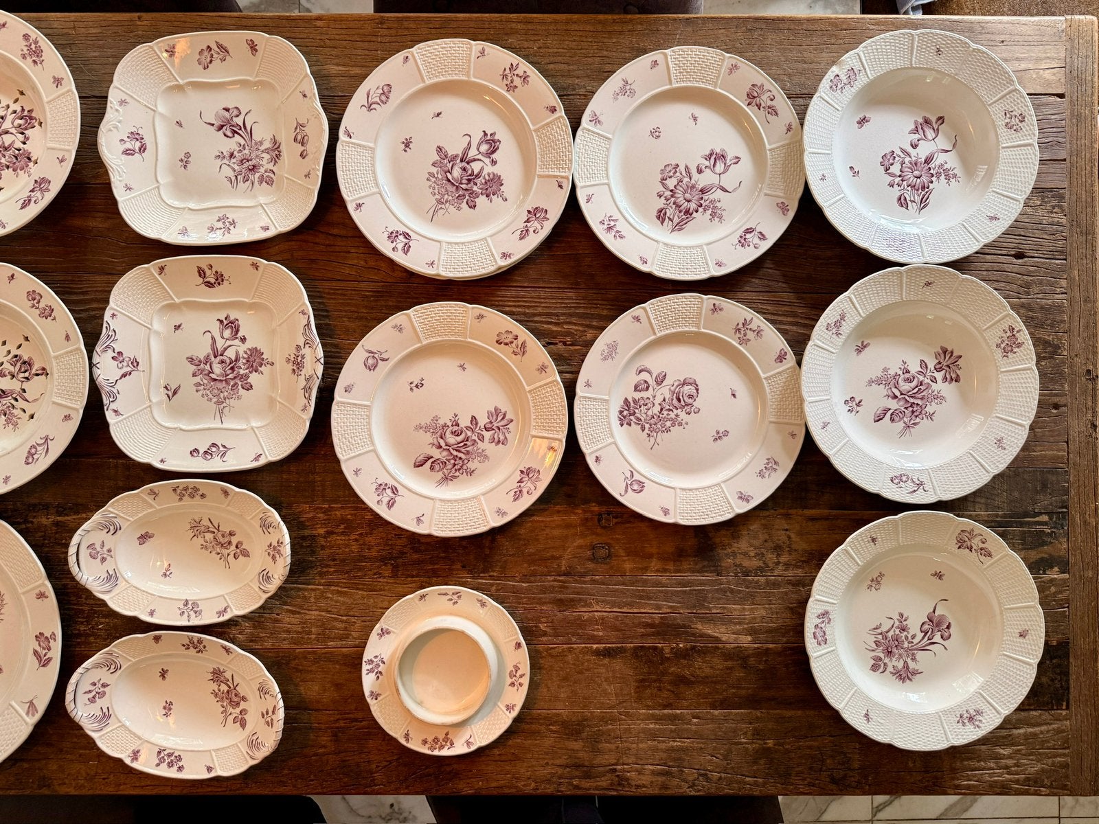 Antiek Wedgwood Frankenthal servies ca. 1900 – 17 delen, Antiek en Kunst, Ophalen of Verzenden