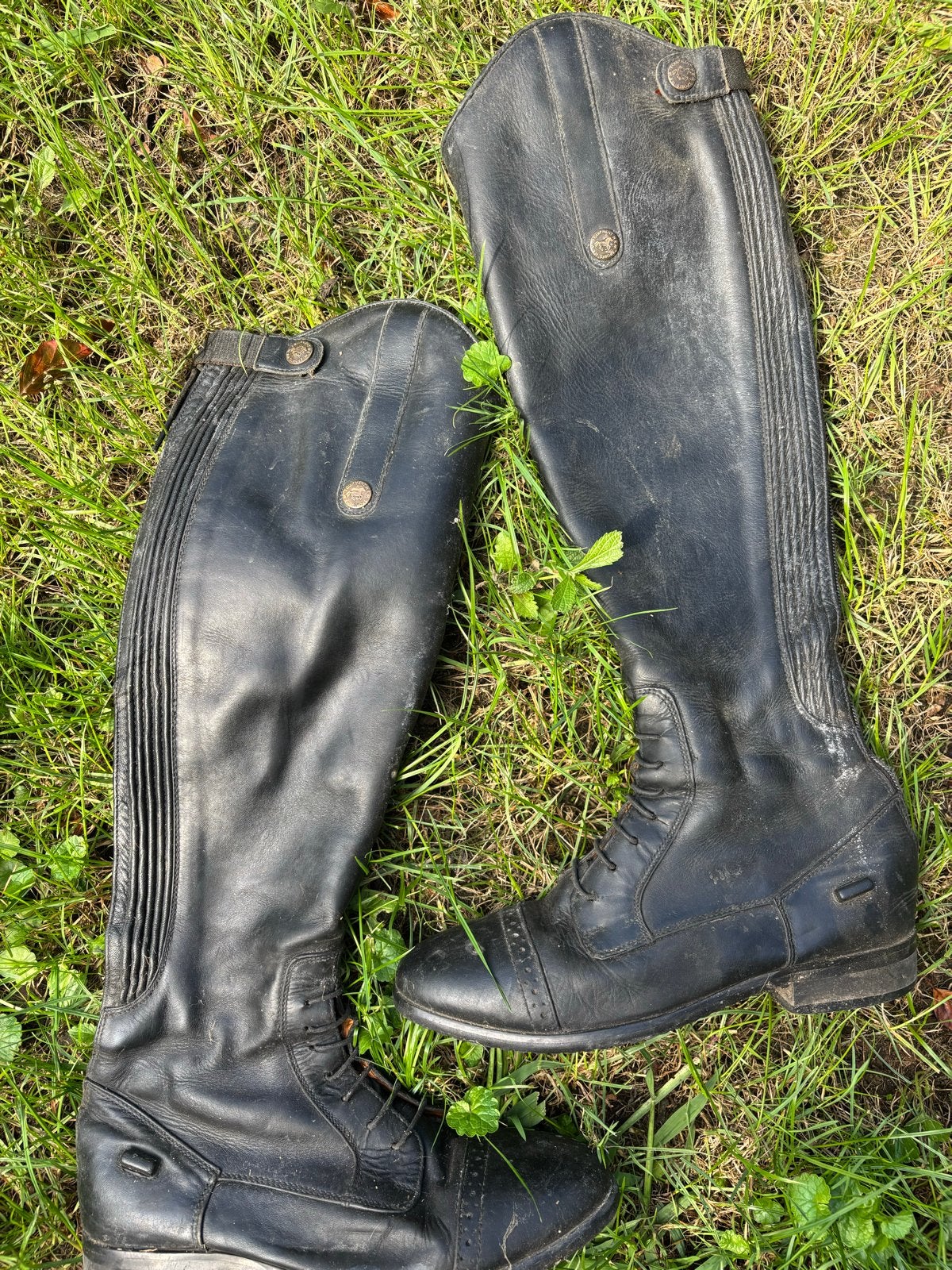 Leren paardijlaarzen, maat 37., Dieren en Toebehoren, Paardrijkleding, Ophalen, Gebruikt, Kinderen, Zwart