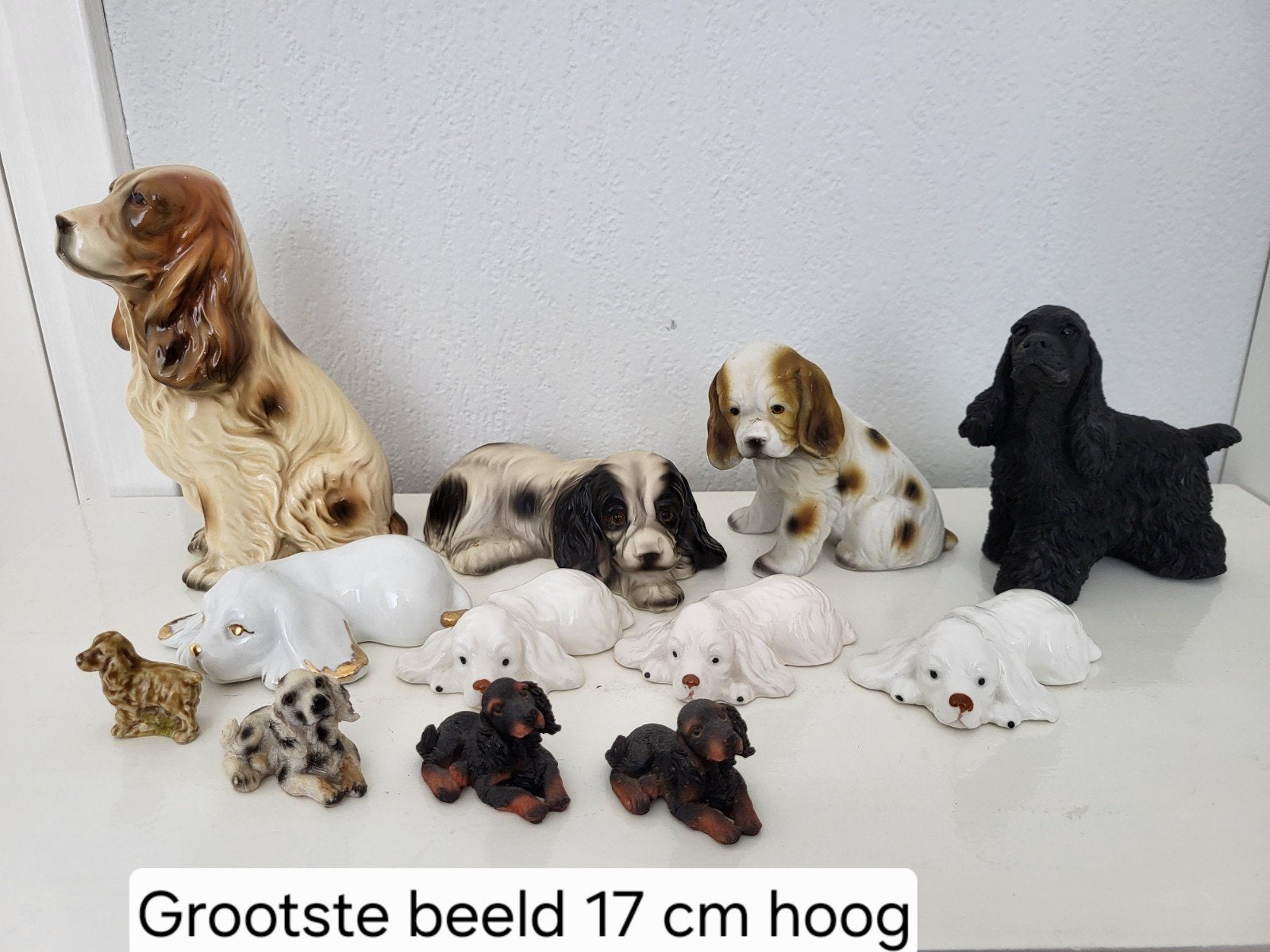 12 vintage hondenbeeldjes / Cocker Spaniel beeldjes, Verzamelen, Beelden en Beeldjes, Ophalen of Verzenden, Gebruikt