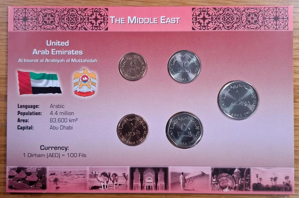 140# Coins of the World muntset Verenigde Arabische Emiraten, Postzegels en Munten, Munten | Azië, Ophalen of Verzenden, Midden-Oosten