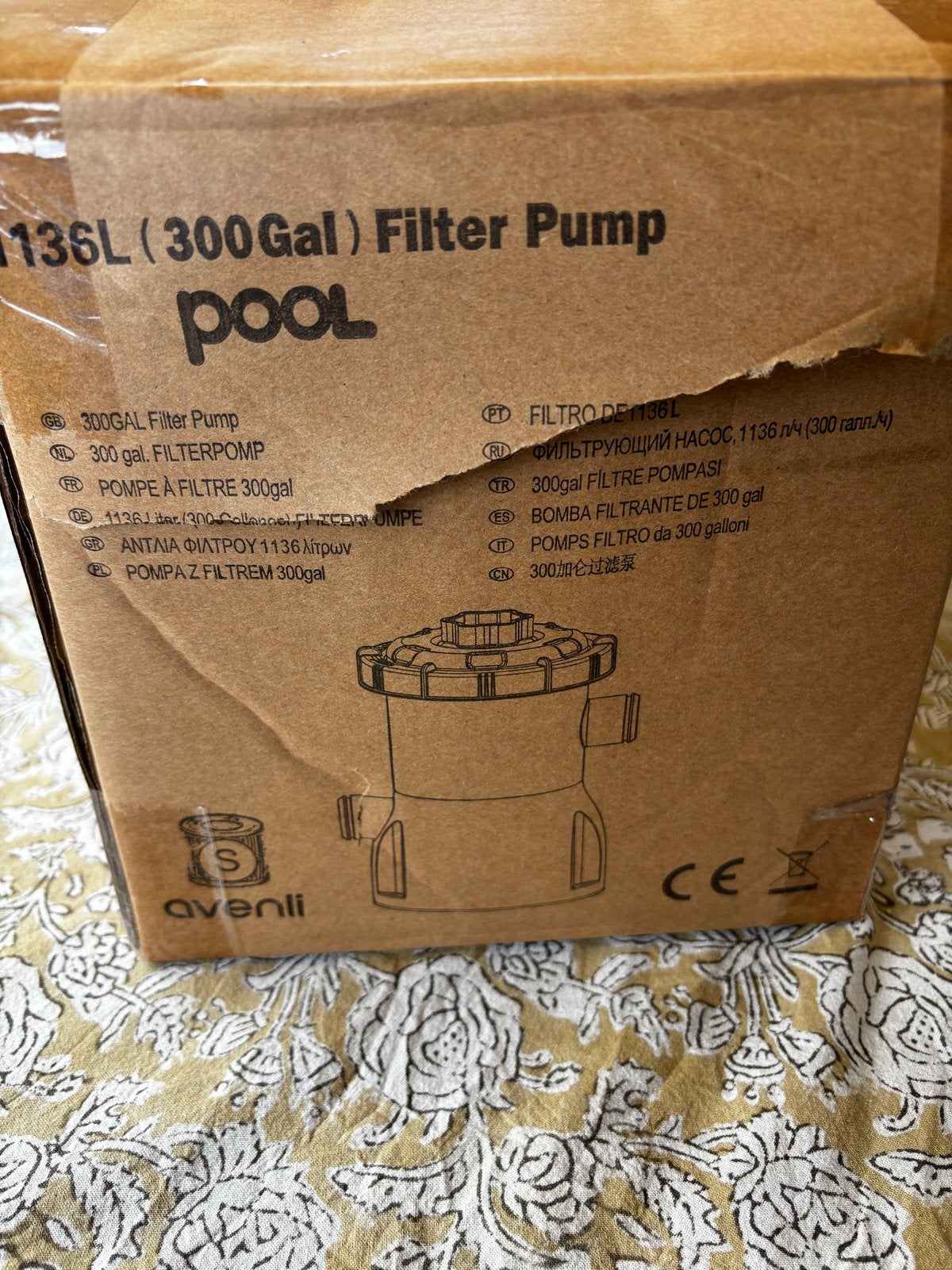 Avenli Zwembad Filterpomp 1136L/uur (300 Gal), Tuin en Terras, Zwembad-toebehoren, Ophalen, Nieuw, Zwembadpomp
