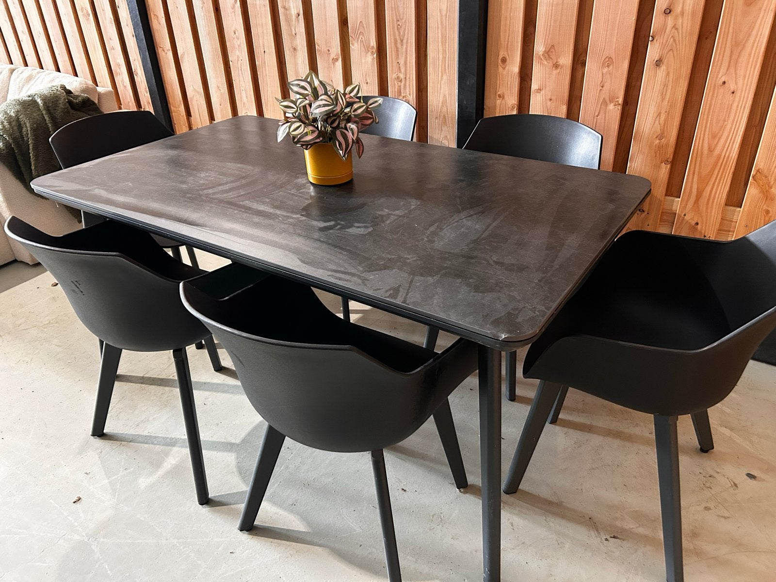 Moderne Lifestyle dining tuinset - Antraciet (6 personen), Ophalen, Gebruikt, ., 6 zitplaatsen