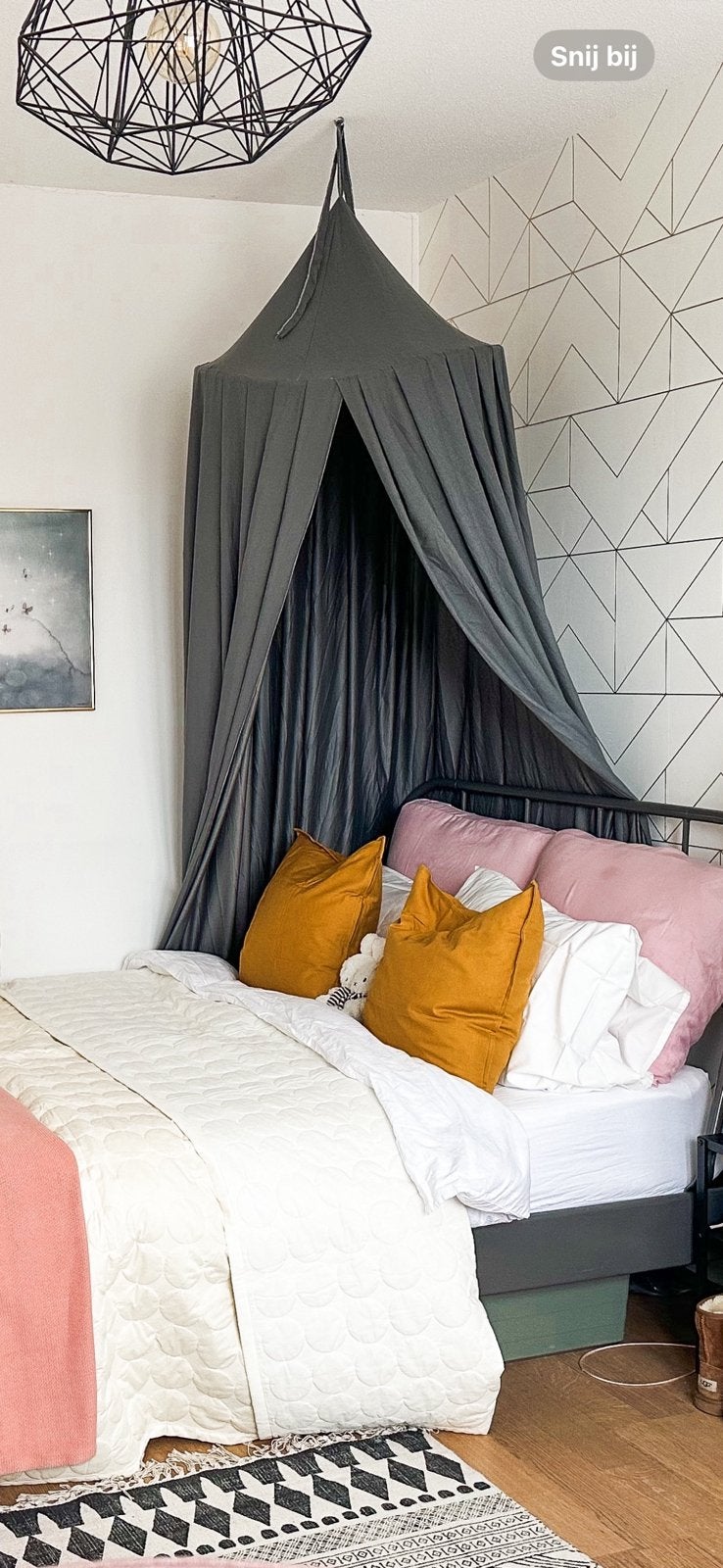Bedhemel / hemeltje kinderkamer tienerkamer antraciet grijs, Ophalen, Zo goed als nieuw, Minder dan 140 cm