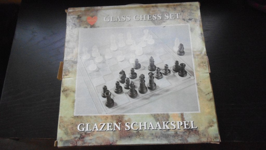 glazen schaakbord, Hobby en Vrije tijd, Een of twee spelers, Ophalen of Verzenden, Nieuw