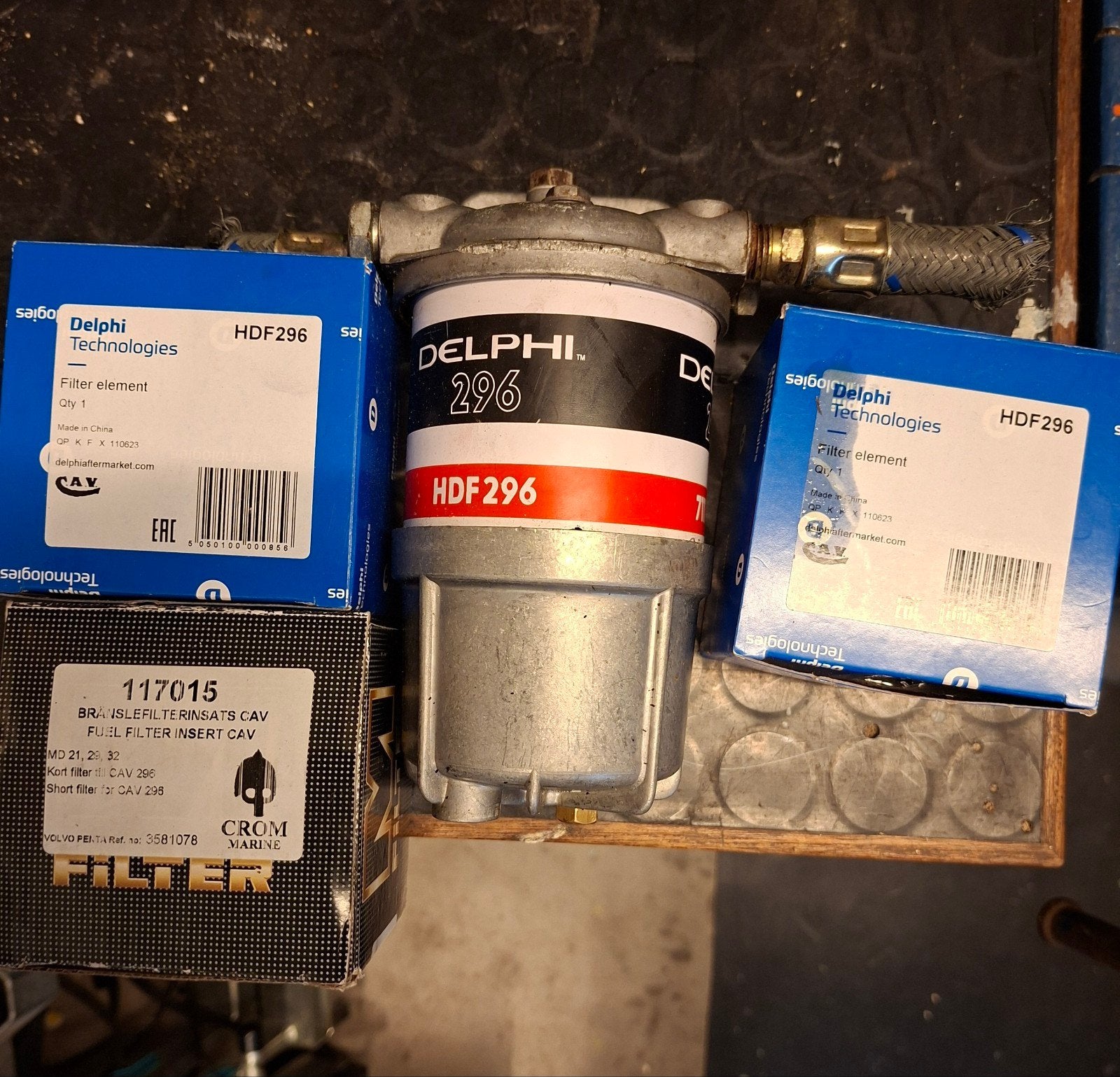Delphi grof diesel filter met 3 reserve filters, Ophalen of Verzenden, Zo goed als nieuw, Motor en Techniek