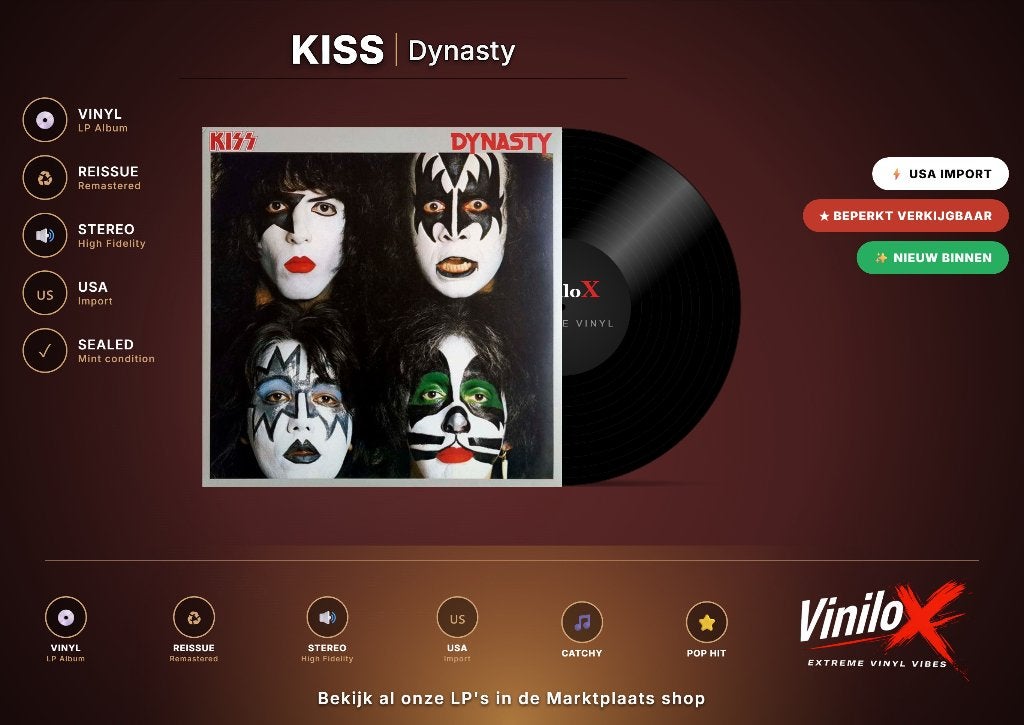 Kiss – Dynasty | LP, Beschermende buitenhoes, Ophalen of Verzenden, Nieuw in verpakking