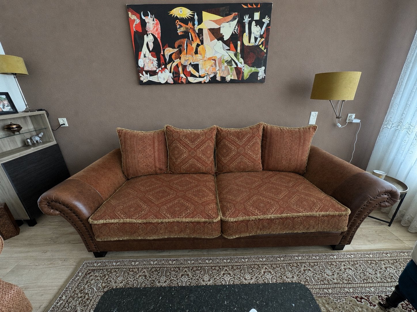Comfortable klasieke bankstel en fauteuil , made in holland, Ophalen, Tweepersoons, 75 tot 100 cm, Zo goed als nieuw