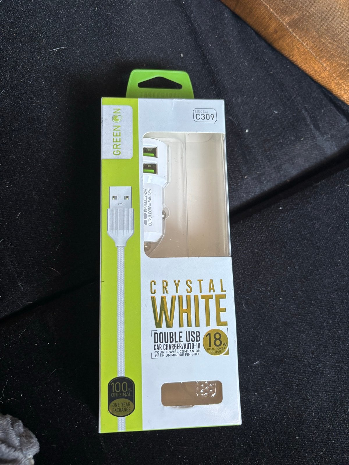 Green On Crystal White Dubbele USB 18W Autolader, Ophalen of Verzenden, Nieuw