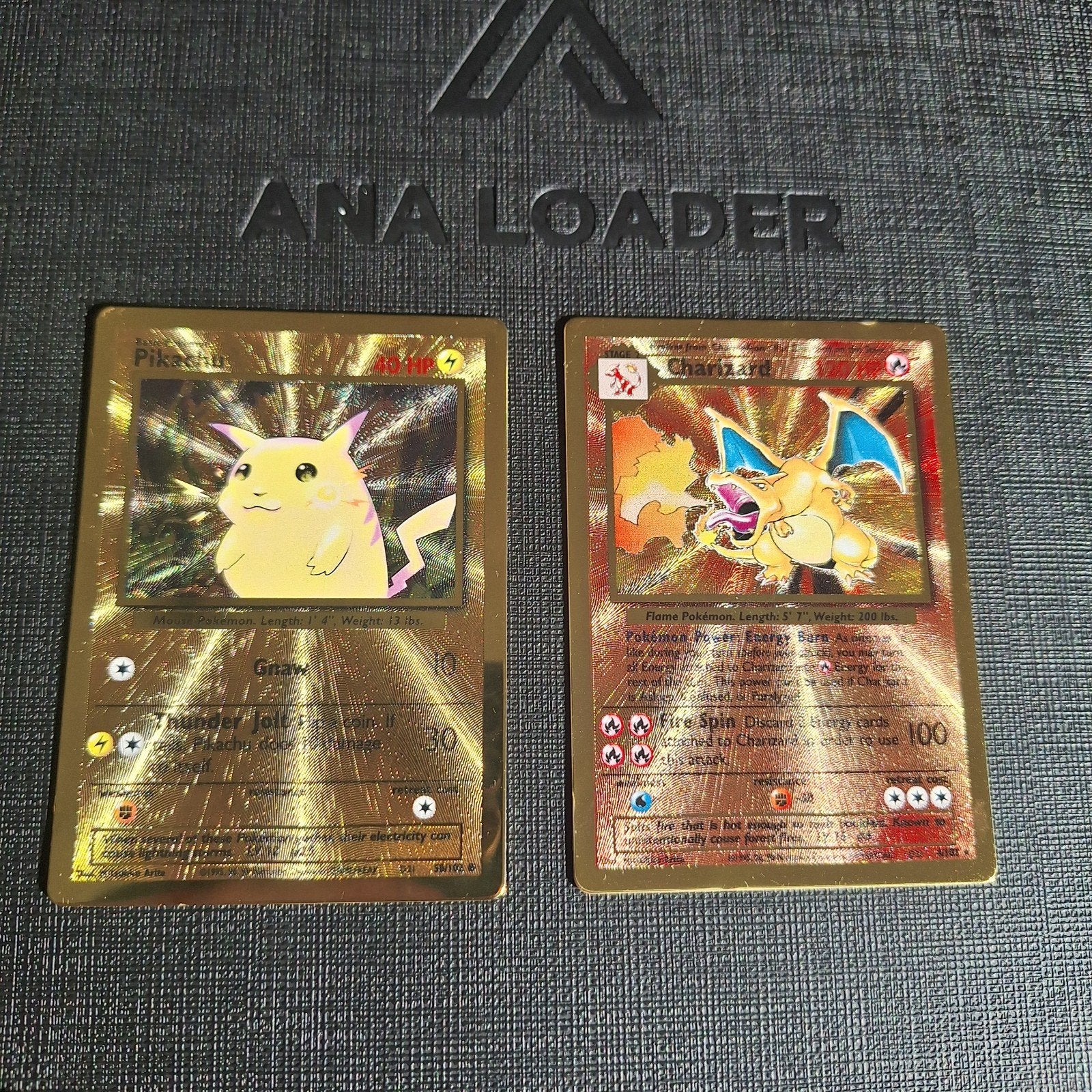 Celebration Pikachu & Charizard Metal Pokémon kaarten, Ophalen of Verzenden, Zo goed als nieuw, Meerdere kaarten, Foil