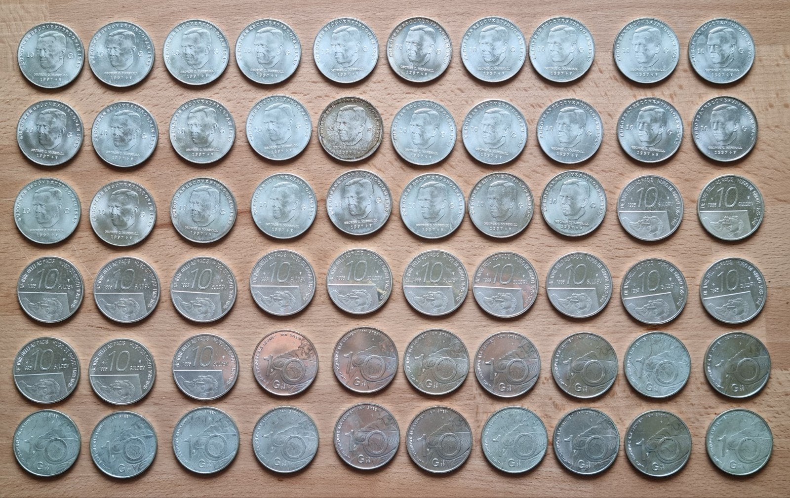 Grote partij zilveren 10 gulden munten Beatrix. 60 Stuks., Setje, Koningin Beatrix, Zilver, Ophalen of Verzenden