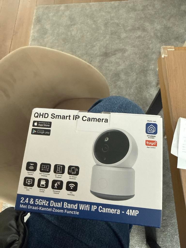 QHD Smart IP Camera - 4MP Dual Band Wifi met Draai-Kantel-Zo, Audio, Tv en Foto, Videobewaking, Ophalen of Verzenden, Nieuw, Binnencamera