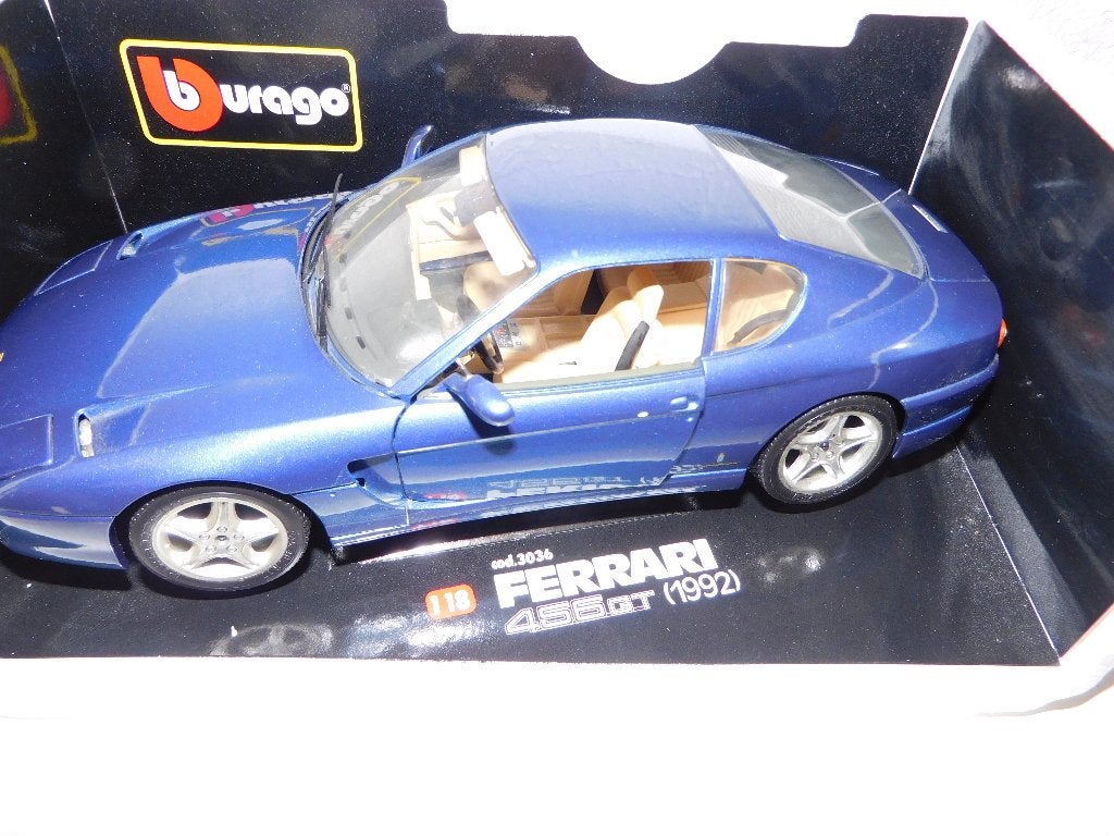 burago ferrari 456 gt /18 in doos, Hobby en Vrije tijd, Modelauto's | 1:18, Ophalen of Verzenden, Zo goed als nieuw, Bburago
