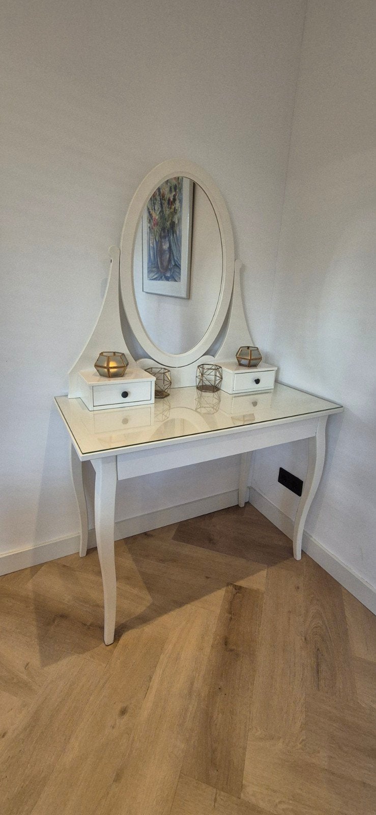 IKEA Hemnes toilettafel met spiegel, Ophalen, Gebruikt, 100 tot 150 cm, 100 tot 150 cm