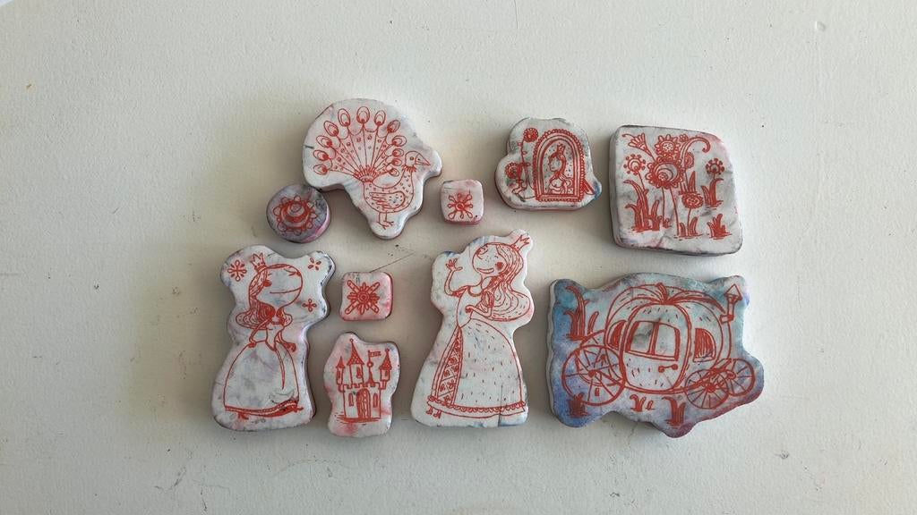 Djeco prinsessen stempelset rood, Hobby en Vrije tijd, Ophalen of Verzenden, Gebruikt, Overige typen