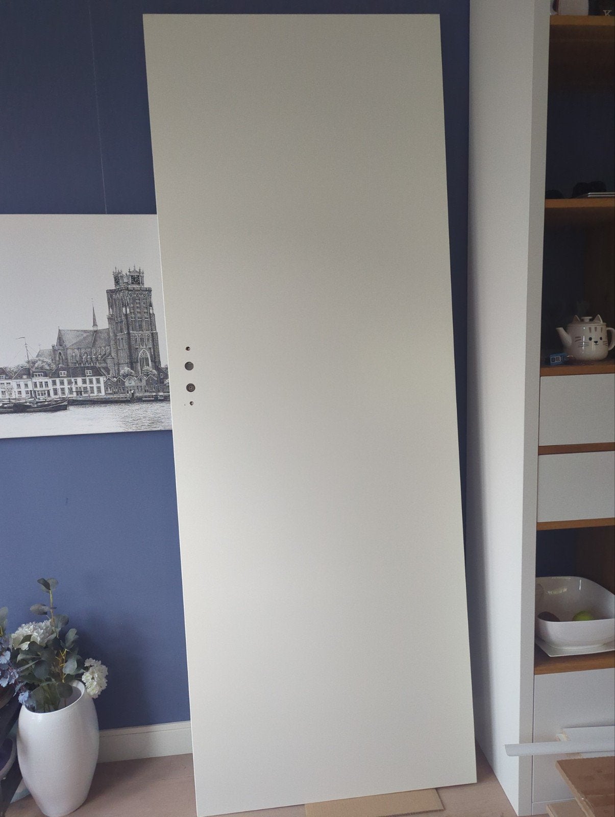 Witte Svedex Volspaan Opdekdeur (83x231,5), Doe-het-zelf en Verbouw, 80 tot 100 cm, 215 cm of meer, Binnendeur, Ophalen of Verzenden