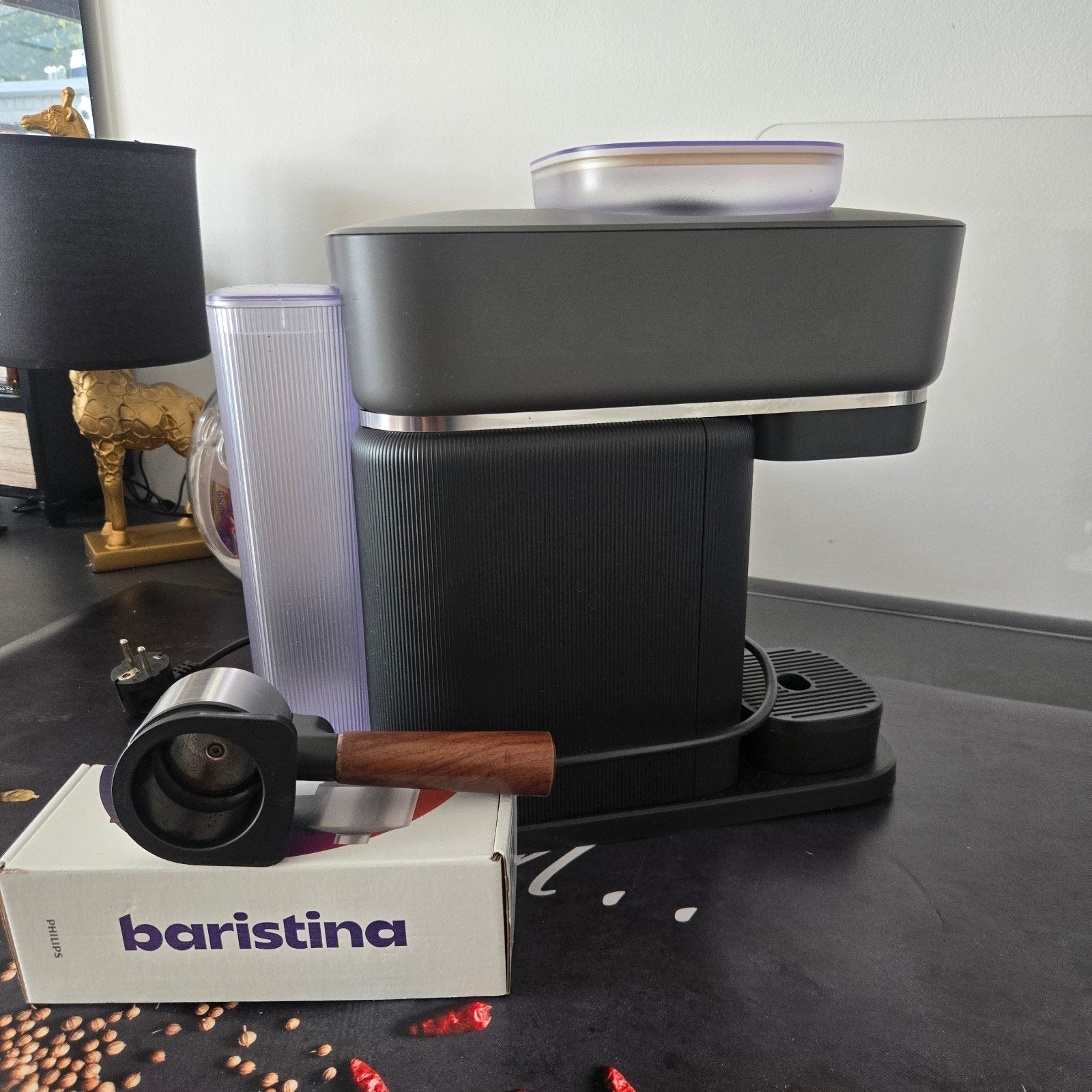 Philips Baristina Espresso, portafilter walnootho, Witgoed en Apparatuur, Ophalen, Afneembaar waterreservoir, Gebruikt, Espresso apparaat