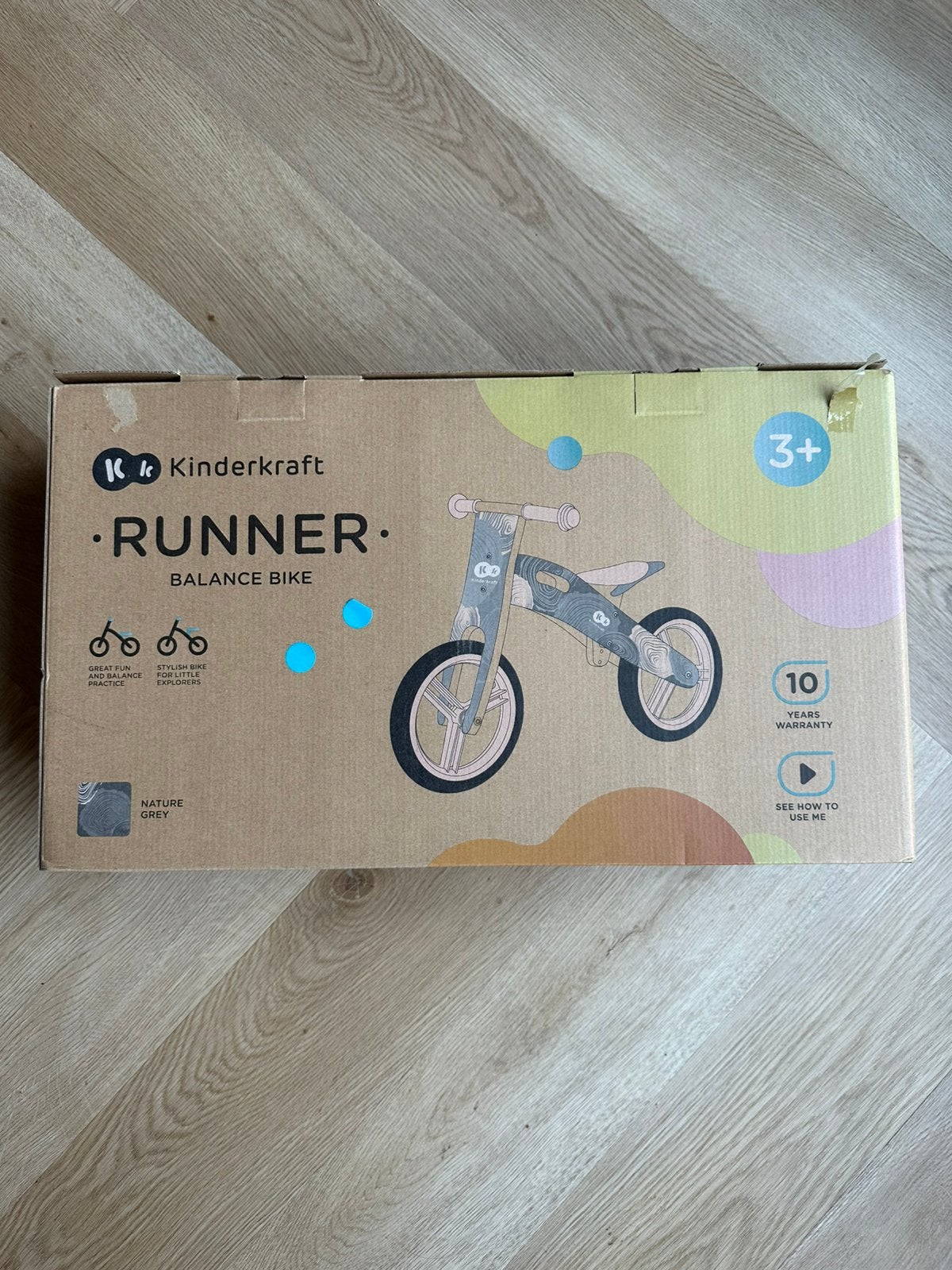 Kinderkraft Runner Loopfiets – Nature Grey(Nieuw in doos), Fietsen en Brommers, Ophalen, Zo goed als nieuw, Minder dan 16 inch