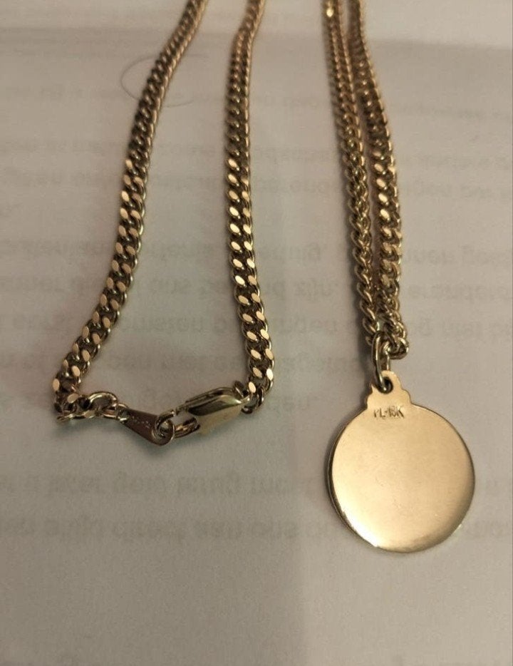 Gouden ketting met hanger 18k, Met hanger, Ophalen of Verzenden, Zo goed als nieuw, Goud