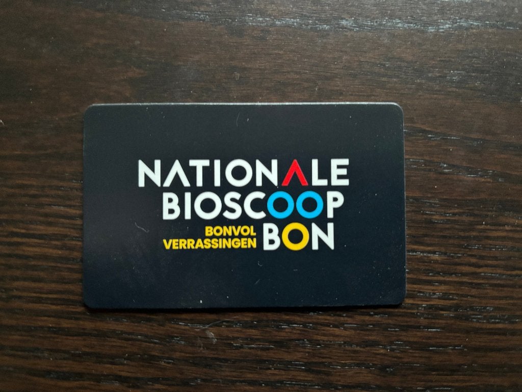 Nationale Bioscoopbon met €15 tegoed, Tickets en Kaartjes, Twee personen, Cadeaubon, Overige typen