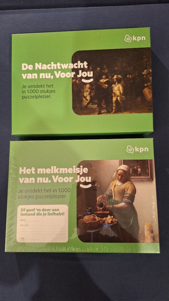 KPN Puzzel Melkmeisje en Nachtwacht samen, Ophalen, Nieuw