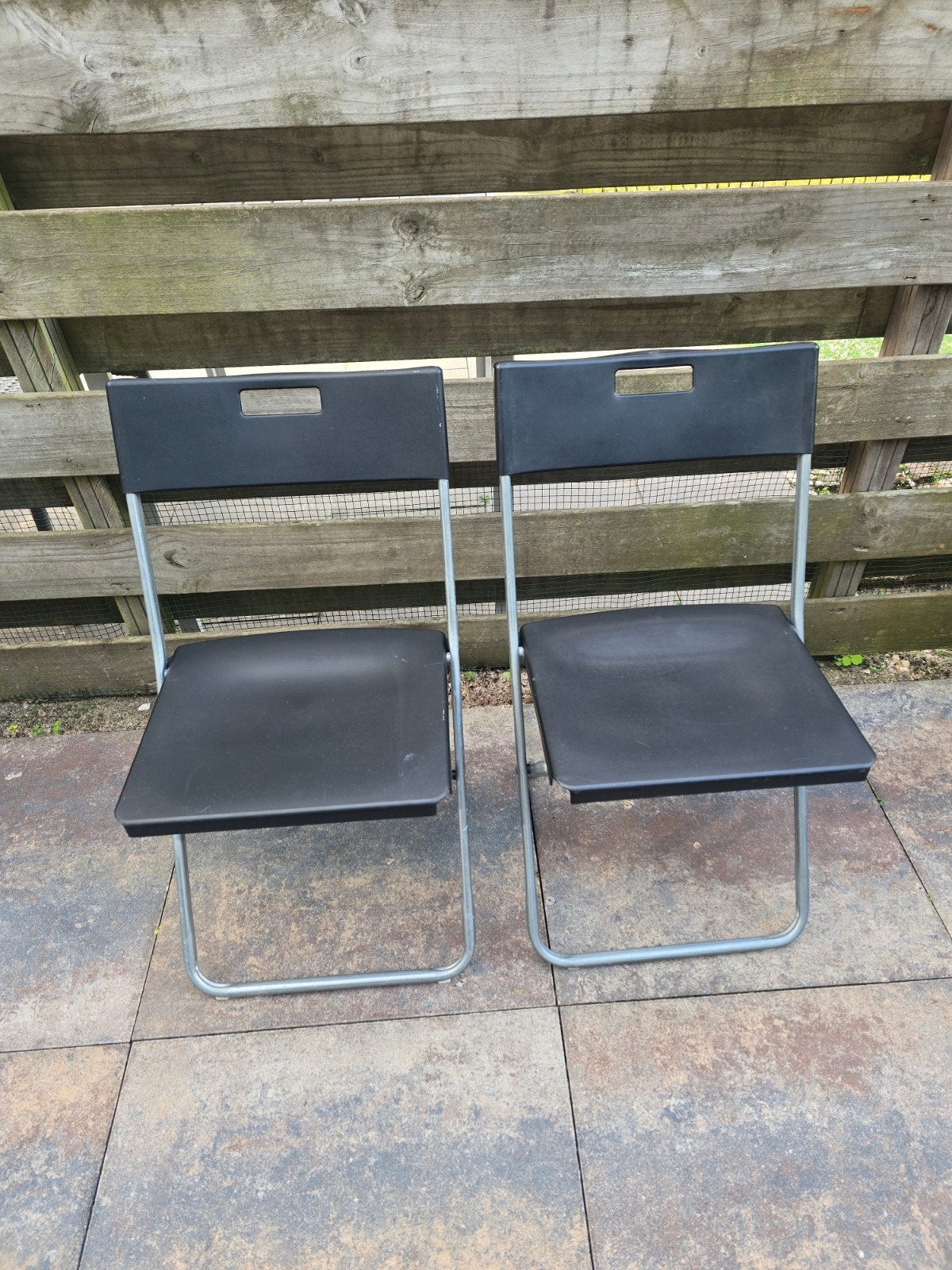 Lichtgewicht kunststof aluminium klapstoeltjes ikea gunde, Tuin en Terras, Ophalen of Verzenden, Zo goed als nieuw, Aluminium