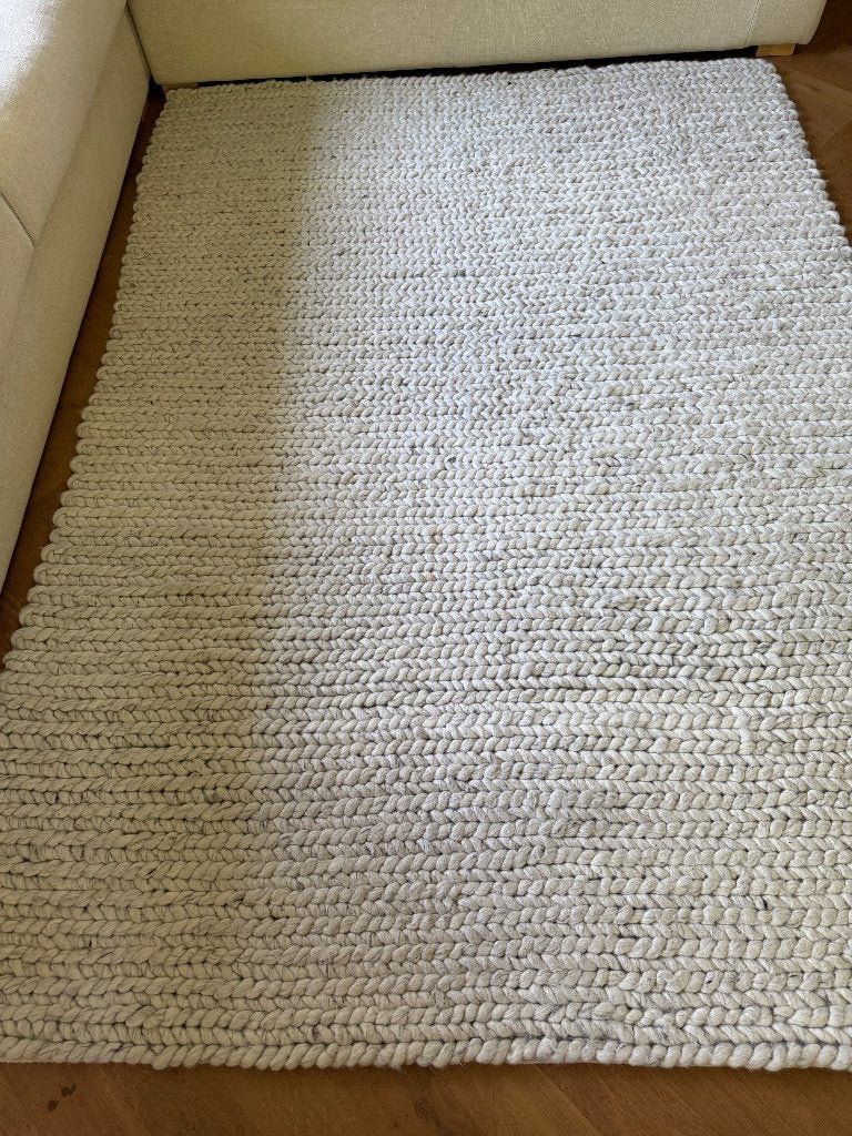 Wollen vloerkleed, Ophalen, Crème, 150 tot 200 cm, 200 cm of meer