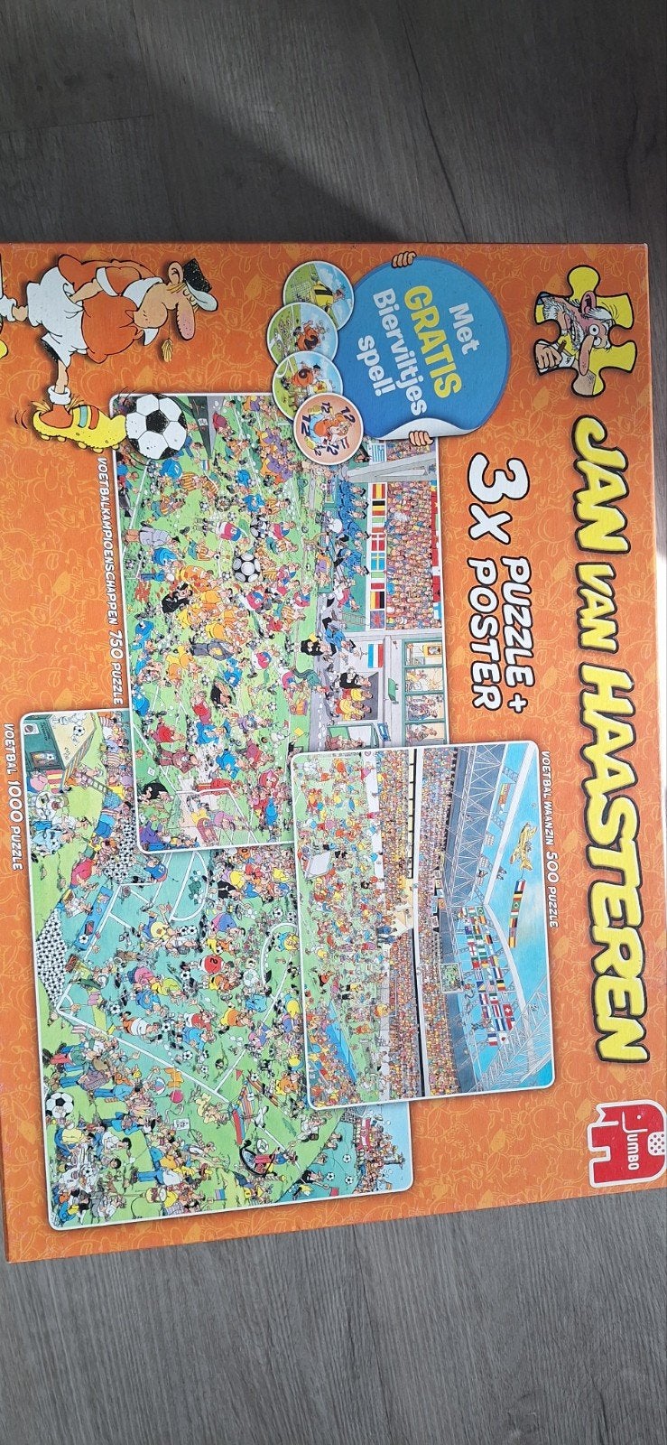 Jan van Haasteren Voetbal Puzzel Collectie (3x), Een of twee spelers, Ophalen of Verzenden, Zo goed als nieuw, Jumbo