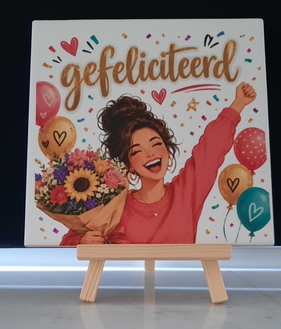Tegel. Handgemaakt. Gefeliciteerd., Ophalen of Verzenden, Nieuw