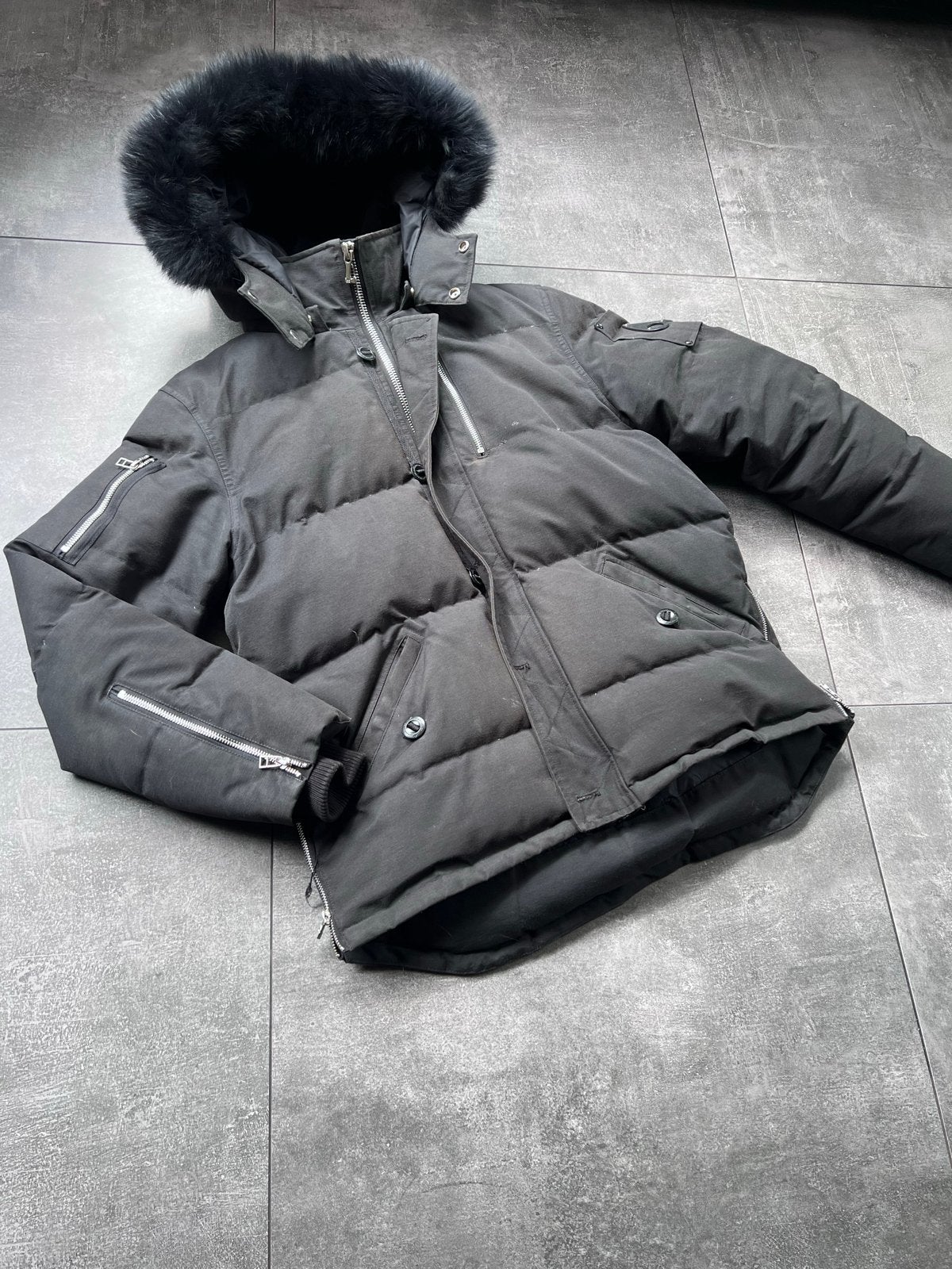 Moose Knuckles Winterjas Zwart met Bontkraag, Ophalen of Verzenden, Zo goed als nieuw, Maat 52/54 (L), Zwart