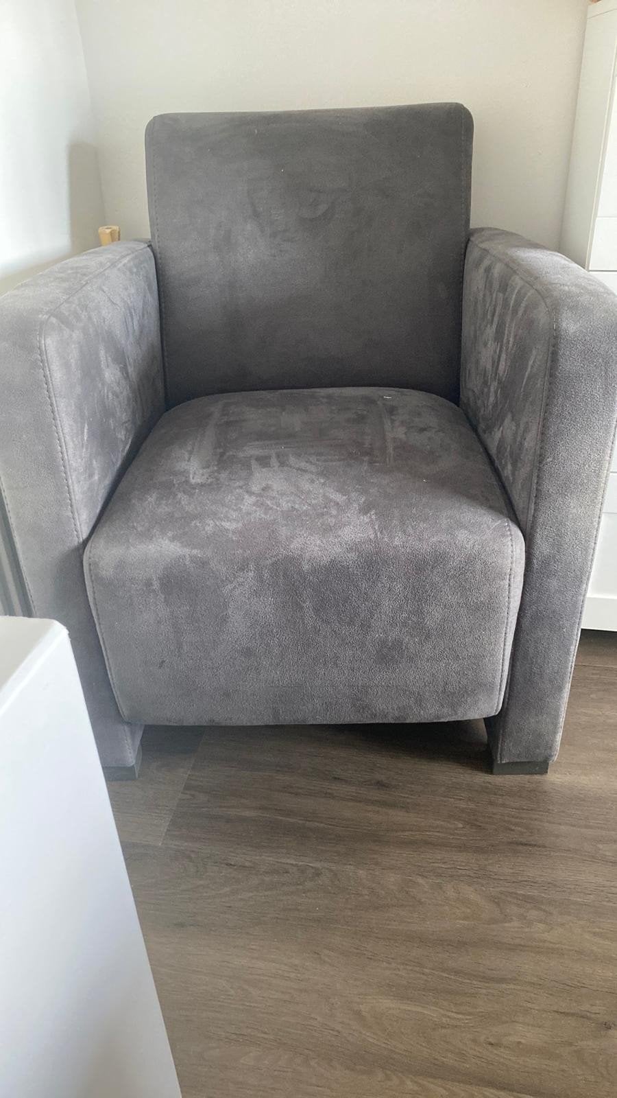 Comfortabele grijze fauteuil - Zo goed als nieuw, Ophalen, Zo goed als nieuw, Stof