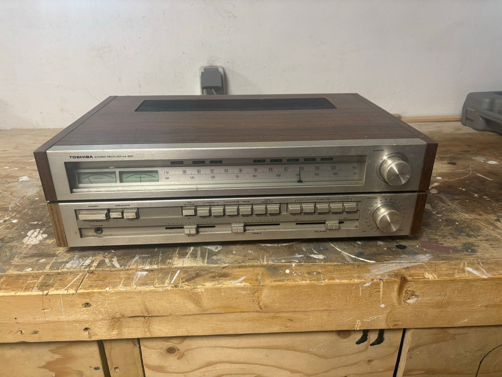 Vintage Toshiba Stereo Receiver SA-320 - Oude Radio, Ophalen, Gebruikt, Radio