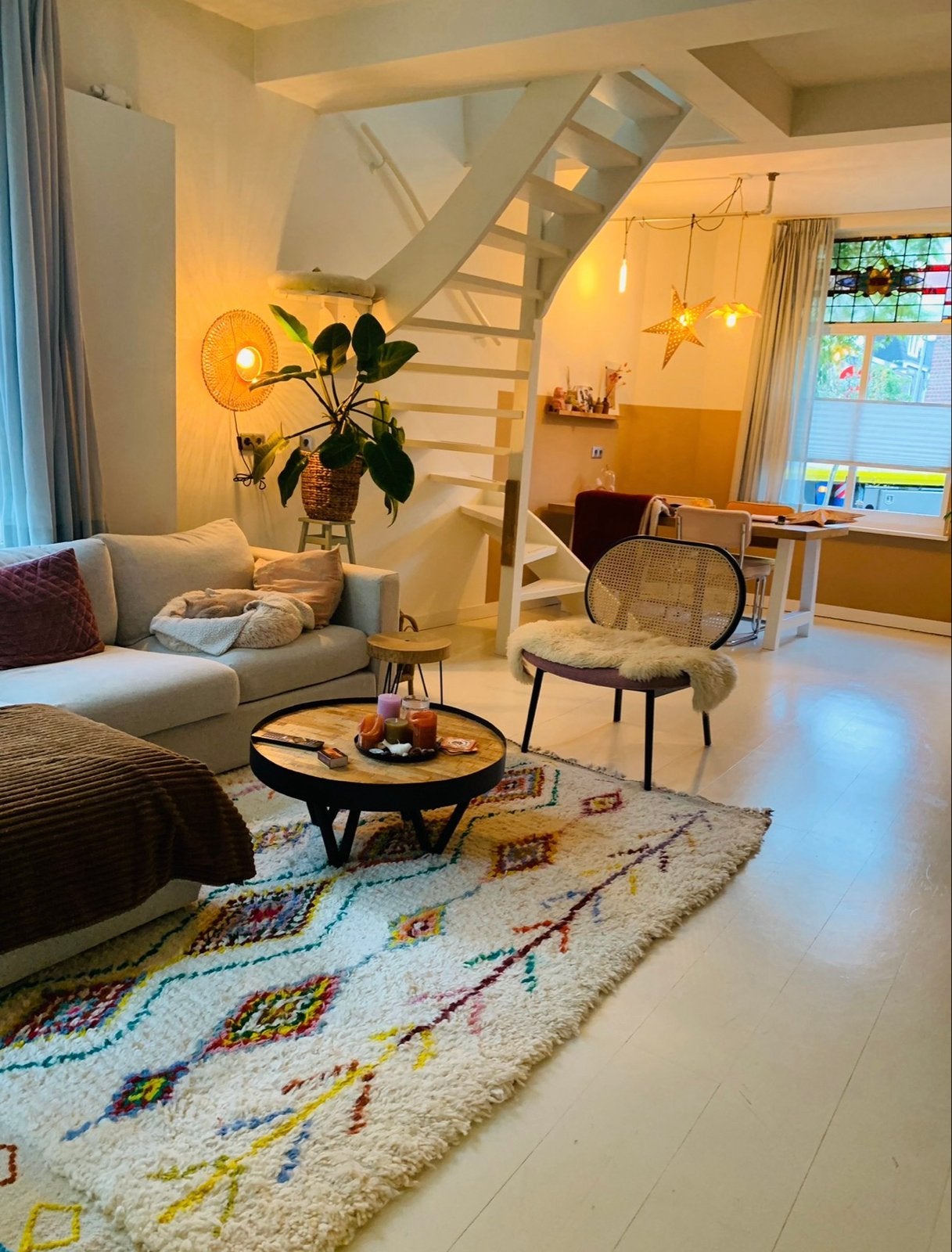 Uniek LIVING MAROC vloerkleed - 250 x 170 cm - Professioneel, Gebruikt, 150 tot 200 cm, 200 cm of meer, Crème