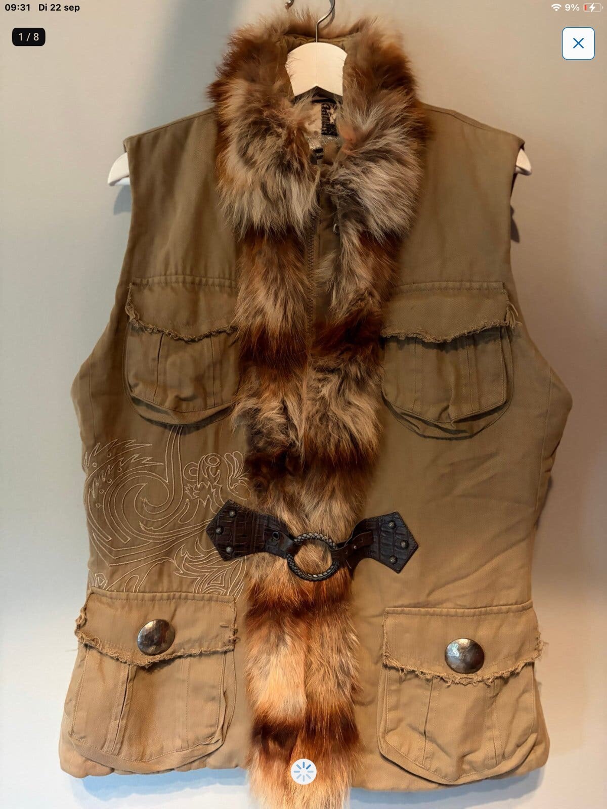 Airfield bodywarmer met afneembare fake fur rand, maat 44, Verzenden, Zo goed als nieuw, Maat 42/44 (L), Beige