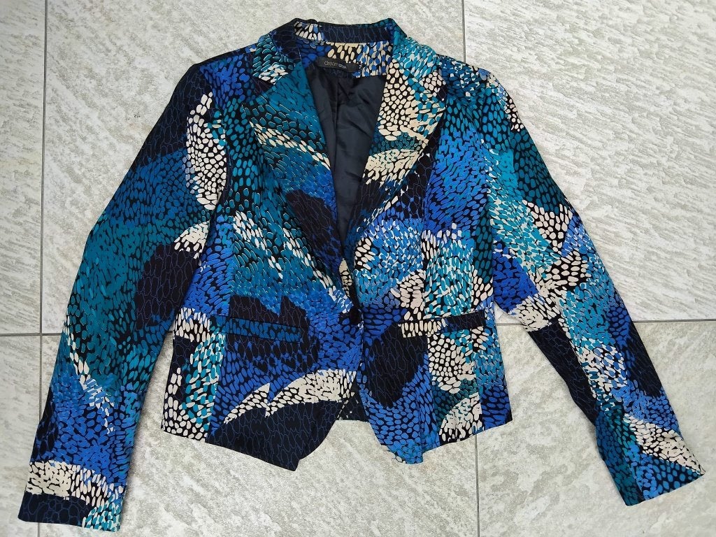 Dreamstar colbert jasje zwart / blauw maat 44 jas, Dreamstar, Zwart, Maat 42/44 (L), Ophalen of Verzenden